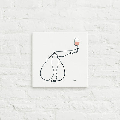 Frauen am Weinen Nr. 9 ROSÉ-Leinwand-JUDITH CLARA-30x30 cm Leinwand-one-line-art