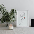 Frauen am Weinen Nr. 10-Kunst-JUDITH CLARA-30x40 cm (zartweiß) Papier 300g-one-line-art