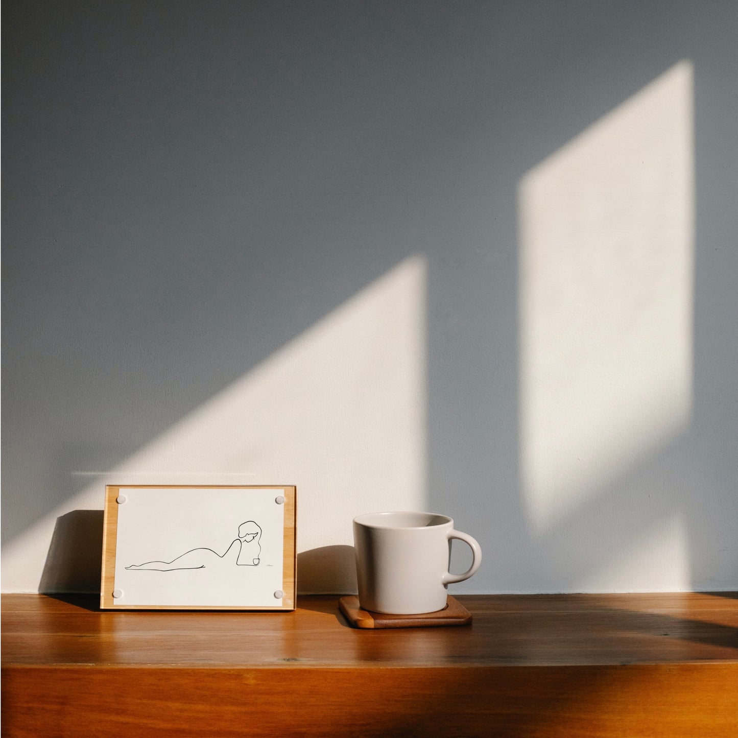 Kaffee oder Tee? Nr. 1-JUDITH CLARA-40x30 cm (zartweiß) Papier 300g-one-line-art