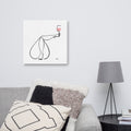 Frauen am Weinen Nr. 9 ROSÉ-Leinwand-JUDITH CLARA-40x40 cm Leinwand-one-line-art