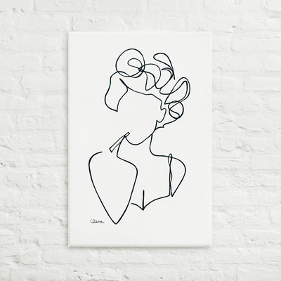 Special Nr. 16 "Bad Hair Day"-Leinwand-JUDITH CLARA-40x40 cm Leinwand-one-line-art