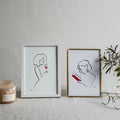 Ein Buch, ein Wein so gehts mir fein...-Set-JUDITH CLARA-10x15 cm Papier-one-line-art