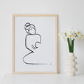 Mutter und Kind Nr. 2-Leinwand-JUDITH CLARA-30x40 cm (zartweiß) Papier 300g-one-line-art
