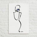 Special Nr. 13 "Abendkleid"-Leinwand-JUDITH CLARA-30x40 cm (zartweiß) Papier 300g-one-line-art