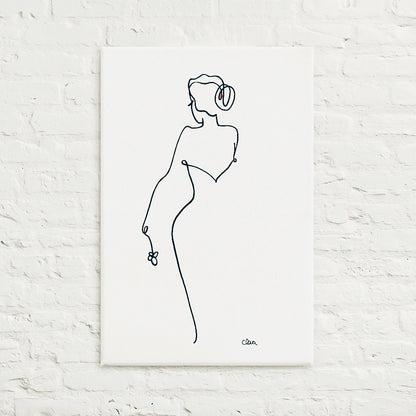 Special Nr. 21 "Blumenfrau"-Leinwand-JUDITH CLARA-40x50 cm Leinwand-one-line-art