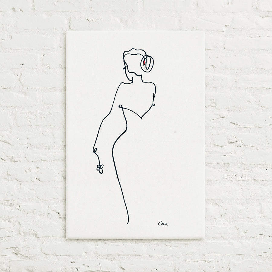 Special Nr. 21 "Blumenfrau"-Leinwand-JUDITH CLARA-40x50 cm Leinwand-one-line-art